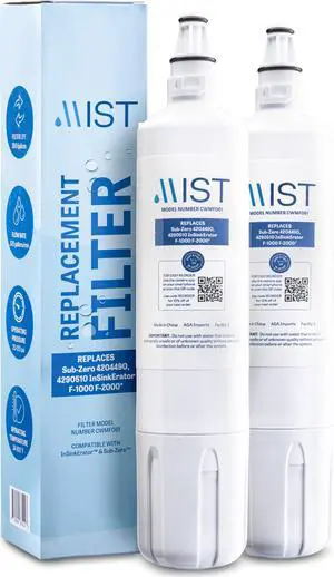 Mist 4204490 Replacement Compatible with Sub-Zero 4204490, 4290510 InSinkErator F-1000 F-2000 Refrigerator Filter, 2 Pack