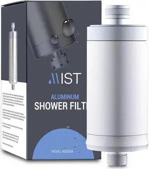 Mist Water Softening Aluminum Shower Filter, 8 Stage Filtration System, Ideal for Hand-held Shower Arms, Effectively Removes Chlorine, Reduces Dry Itchy Skin, Improves Skin, Hair, and Nail Health
