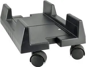 CPU Stand Mobile Desktop Tower Computer Floor Stand Rolling Caster Wheels Adjustable Width Universal PC Computer Holder Cart with 4 Caster Wheels (Black-B)