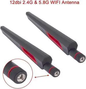 2PCS 12 dbi Dual band WIFI Antenna 2.4G 5G 5.8Gh RP SMA Male Universal Antennas Amplifier WLAN Router Antenne Booster