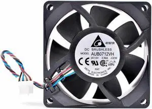 New AUB0712VH 70x70x25mm 70mm fan 7cm DC12V 0.56A 4pin speed control pwm high air volume cooling fan for server chassis CPU