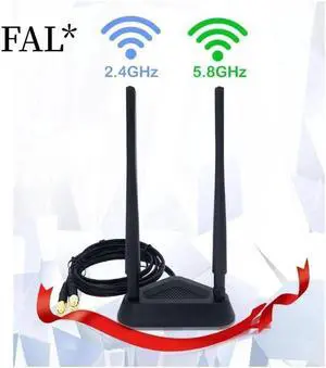 2.4GHz 5GHz Dual Band 8 dBi WiFi Antenna, Omni SMA WiFi Antenna Magnetic Base with (200cm/6.66ft )Extension Cable giyqxHw