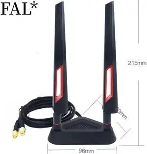 2.4GHz 5GHz Dual Band 10 dBi WiFi Antenna, Omni SMA WiFi Antenna Magnetic Base with (200cm/6.66ft )Extension Cable Black/Red giyqxHw 2.4GHz 5GHz Dual Band 10 dBi WiFi Antenna, Omni SMA WiFi Antenna Magnetic Base with (200cm/6.66ft )Extension Cable Black/Red giyqxHw