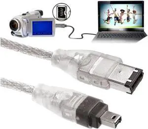 Cable 1394 6Pin to Firewire 400 IEEE 1394 4 Pin Male iLink Adapter Cord Cable for Camera Camcorder(150cm) Cable 1394 6Pin to Firewire 400 IEEE 1394 4 Pin Male iLink Adapter Cord Cable for Camera Camcorder(150cm)