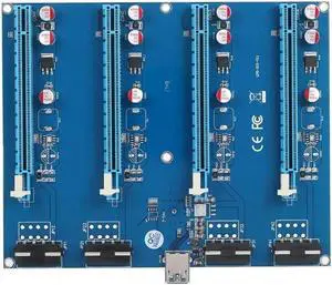 PCI-Express PCIe 1 to 4 PCI express 16X slots Riser Card PCI-E 1X to External 4 slot Adapter PCIe Port Multiplier for Mining