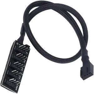 DAYREE 4-Pin PWM Fan Power Supply Cable 15 Inches 1 to 5 Way PC CPU Cooling Case Fan Splitter Hub Adapter Cable Motherboard Fan Power Extension Cable Cord Wire for 4-pin or 3-pin Cooling Fans