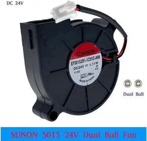Original Sunon 3D Printer Blower Fan 5015 DC 24V 1.11W Dual Ball Bearing Fan Centrifugal Cooling Turbo Fan 50X50X15mm 5015S