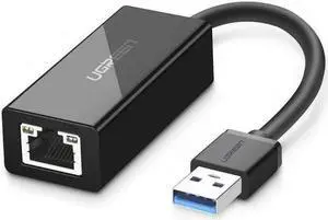 UGREEN Network Adapter USB 3.0 to Ethernet RJ45 Lan Gigabit Adapter for 10/100/1000 Mbps Ethernet Supports Nintendo Switch Black