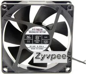 EFS-08E24D 80*25mm DC24V 0.25A 2 wires DC case fan,8cm cooling fan,inverter cooler