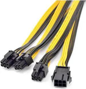 PCI express GPU 6pin Port Multiplier PCIe Graphics card 6 Pin 1 to 3 ways Power supply Extension Cable Female to Male 18AWG