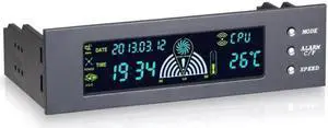 5.25inch 12V PC Computer Fan Controller 3 Fan Speed Controller Temperature Sensor LCD Digital Display Front Panel for PC