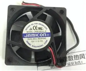 JAMICON JF0615b1h--r JF0615b1h-r 12V 0.17A 6015 6CM 2-Balls bearing 2-Wires 2-Pins Cooling fan for case