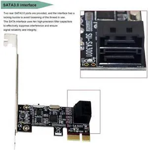Weastlinks PCI-e to 2 Ports SATA3.0 Expansion Card PCIE To Sata 3.0 Convert Adapter Interface For Ssd Boot System Riser Controller