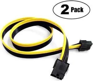 PCIe 8 pin Extension Cable 8 pin Female to 86+2 pin Male PCI Express Power Extension Cable 25 inches 2 Pack
