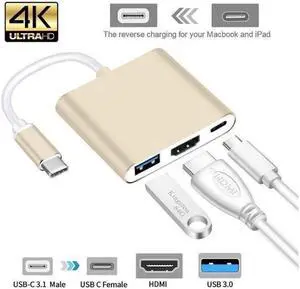 Usb c HDMI Usbc to Hdmi 3.1 Converter Adapter Typec to hdmi HDMI/USB 3.0/TypeC Adapter Type-C Aluminum For Apple Macbook