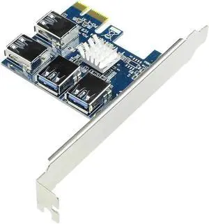 PCIe 1 to 4 PCI-express 16X slots Riser Card PCI-E 1X to External 4 PCI-e USB 3.0 Adapter Multiplier Card for Bitcoin Miner