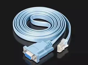 RJ45 to RS232 connection cable, 9-hole crystal head to serial port cable, console cable, Cisco device management serial adapter, network cable DB9F/8P8C (5 feet, blue)