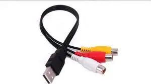 USB to 3RCA Cable, USB A 2.0 Male to 3 RCA Female Video Audio Capture Card AV Composite Adapter Cord Cable for PC,MAC,AV, HDD