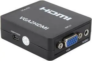 VGA to HDMI, GANA 1080P Full HD Mini VGA to HDMI Audio Video Converter Adapter Box With USB Cable and 3.5mm Audio Port Cable Support HDTV for PC Laptop Display Computer Mac Projector