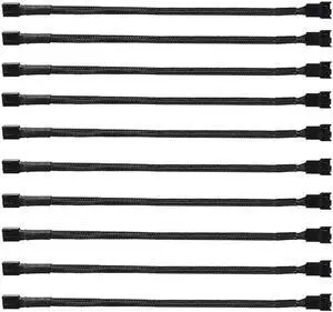 10Pack 4-Pin Case Male to Female PWM Fan Splitter Cable 10.6inch Sleeved Braided Adapter Computer PC Fan Power Extension Cable Converter for Computer ATX Case Compatible 3-Pin/4-Pin Cooling Fan Cable