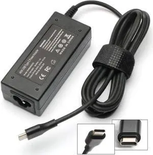 45W Type-C Universal Laptop Charger AC Power Adapter 5V/3A 9V/3A 12V3A15V/3A 18V/2.5A 20V/2.25A, suitable for replacing power supply for all Type-C laptop types