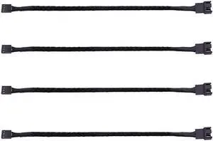 4Pack 4 Pin PWM Fan Power Supply Cable PC Internal Motherboard Fan Power Extension Cable Adapter Cord Wire for Computer ATX Case 4Pin 3Pin Cooling Fans Cable 105 inch