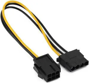 OIAGLH Molex to PCI-E Power Adapter IDE 4Pin Female to 6 Pin Female Graphics Video Card Converter Cable 9 inches (1 Pack)