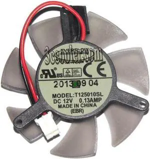 EVERFLOW T125010SL GV-N620D3-1GL 12V 0.13A 2 wires 2 pins vga fan graphics card cooler