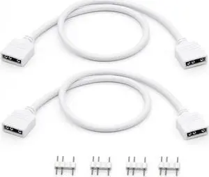 2-Pack 1-to-1 ARGB Extension Cable, White 5V 3-Pin Female to Female ARGB Addressable RGB Adapter Cable, ARGB LED Sync Cable for Extend PC Computer ARGB Fans Or ARGB LED Lights, 11.8 Inches