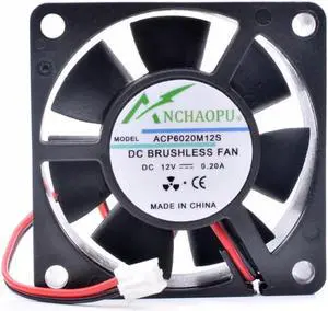 ANCHAOPU ACP6020M12S 6cm 60mm 60x60x20mm 6020 12V 0.20A charger power supply 2 line cooling fan