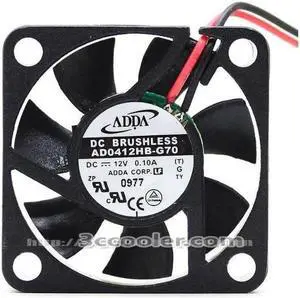 Original ADDA AD0412HB-G70 12V 0.10A Dual balls Bearing 4CM 2 Wires DC Fan