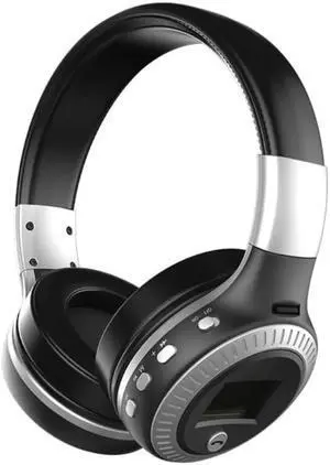 Zgeer Wireless Bluetooth Headphones LED Display Screen Headset Stereo Handsfree with Mic FM Radio TF Card Slot for Computer PC Smartphone