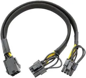 JAENFONG GPU PCIe 6Pin Female to 2X 8Pin (6+2) Male PCIExpress Graphics Card Power Adapter 6P PCIE Extension Splitter Cable JAENFONG GPU PCIe 6Pin Female to 2X 8Pin (6+2) Male PCIExpress Graphics Card Power Adapter 6P PCIE Extension Splitter Cable