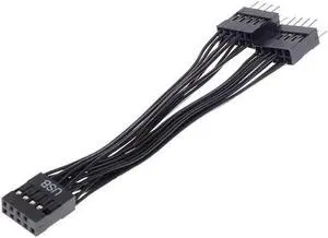 JAENFONG 1PC 9Pin Computer Motherboard USB Extension Cable 1 Female To 2 Male Y Splitter Extension Cable For PC DIY 10cm JAENFONG 1PC 9Pin Computer Motherboard USB Extension Cable 1 Female To 2 Male Y Splitter Extension Cable For PC DIY 10cm
