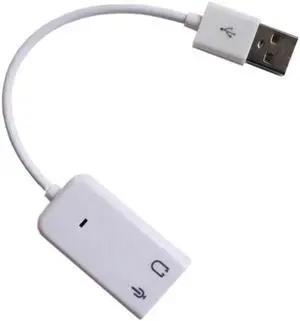 White 3D 2.0 Virtual 7.1 Channel External USB Audio Sound Card Adapter Sound Cards For Laptop PC Mac With Cable White 3D 2.0 Virtual 7.1 Channel External USB Audio Sound Card Adapter Sound Cards For Laptop PC Mac With Cable