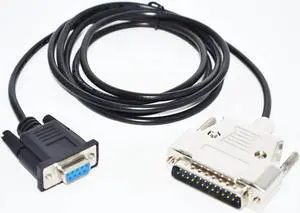 JAENFONG RS232 DB9 9PIN FEMALE TO DB25 D-SUB25PIN MALE ADAPTER NULL MODEM CABLE FOR VOOR SHARP X68000 X68K COMMUNICATED WITH PC Cable length:3m