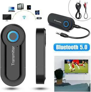 Wireless Bluetooth 5.0 Transmitter A2DP Audio RCA to 3.5mm AUX + USB Adapter HUB