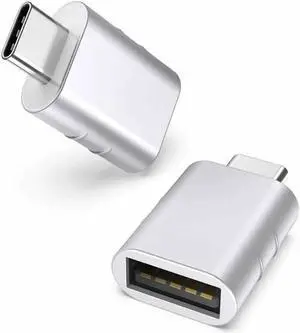 USB C to USB Adapter Pack of 2 USB C Male to USB3 Female Adapter Compatible with MacBook Pro 2021 iMac iPad Mini 6/Pro MacBook Air 2022 and Other Type C or Thunderbolt 4/3 Devices Space Silver