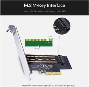 Weastlinks PCI-E PCI Express 3.0 Gen3 X4 to M.2 M KEY SSD M2 Key Interface Card For PCI Express 3.0 x4 2230 2242 2260 2280 Size