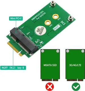 NGFF M.2 Key B to Mini PCI-E Adapter for 3G/4G/5G GSM LTE Module Mini PCIe Card to Desktop PC (NO SIM Card Slot)