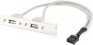 a13121900ux0279 Expansion 2 Ports Hub USB 2.0 to 9 Pin Header Mainboard Panel Bracket Plastic Metal