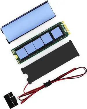 JEYI Cooling Warship Fan NVME NGFF M.2 Heatsink 2280 ssd Metal Sheet Thermal Conductivity Silicon Wafer Cooling Fan Heatsink (Red)