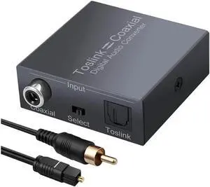 CAMWAY Optical to Coaxial, Coaxial to Optical Bi-Directional Swtich Digital Audio Converter Splitter Adapter, Digital Coax-to-Optical,Optical-to-Coaxial, Bi-Directional Coaxial to Optical Converter