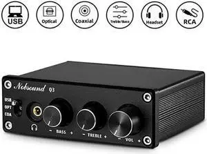 Q3 DAC Digital to Analog Converter Decoder USBCoaxOpt Headphone Amp