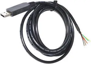 JAENFONG FT232RL CHIP USB TO RS232 CONVERTER 6PIN 6P WE WIRE END OPEN SERIAL CABLE COMPATIBLE WITH USB-RS232-WE-1800-BT (FT232RL CHIP) Cable length:(1.8M)