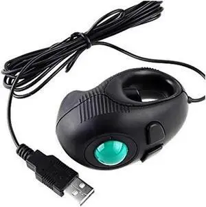 Ergonomic Handheld Trackball Mouse Wired Mini USB Portable Finger Travel Computer Right Left Handed Mice for PC Laptop Mac Window OS Linux Unix