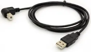 1.5M USB to Printer Adapter Cables 90 Degree USB 2.0 A Male to B Down Angle Plug Converter Lead 480Mbps High Speed Adaptor Scanner Extension Cord (Down)