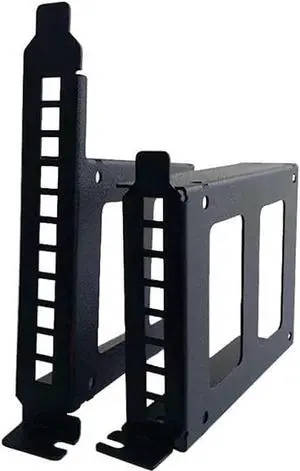 Metal PCI Slot 2.5inch IDE/SATA/SSD/HDD Mounting Bracket Rear Panel Mount Bracket Hard Drive Adapter Tray Caddy with Sata Data Cable (Full w Black Cable)
