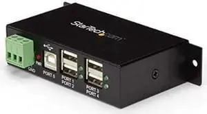 com 4-Port Industrial USB 2.0 Hub with ESD Protection - Mountable - Multiport Hub (ST4200USBM),Black com 4-Port Industrial USB 2.0 Hub with ESD Protection - Mountable - Multiport Hub (ST4200USBM),Black