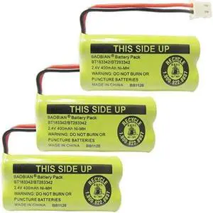 2.4V 400mAh Cordless Home Phone Battery Compatible with ATT BT162342 BT162342 BT166342 BT166342 BT266342 BT266342 BT183342 BT183342 BT283342 BT283342 VTech CS6329 CS6114 CS64193 Pack